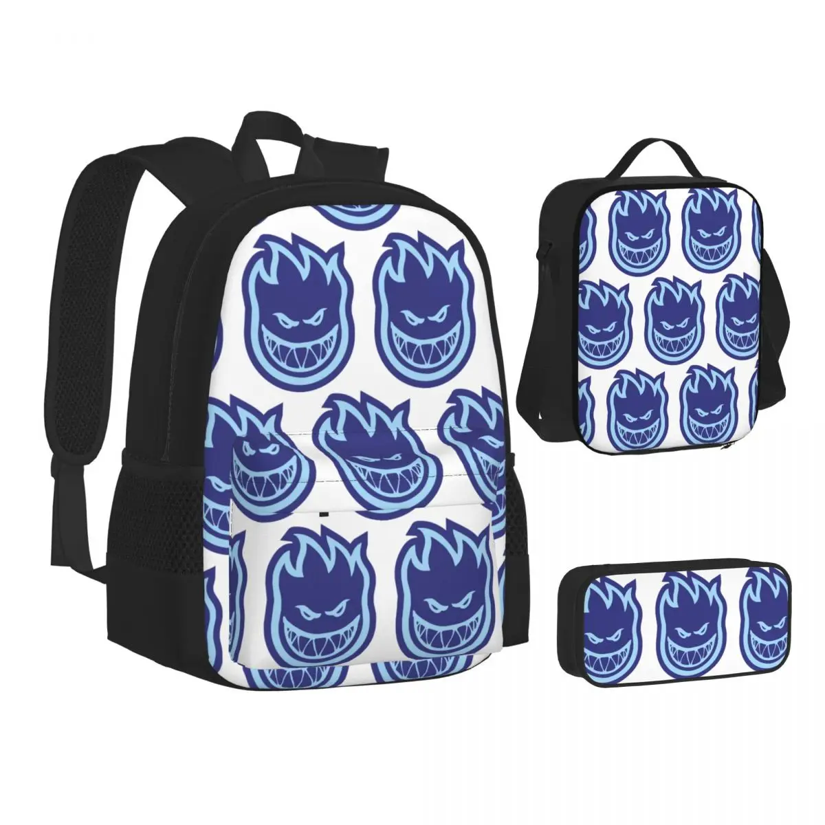 

Spitfire Skate Backpacks Students Bookbag School Bags Children Rucksack Lunch Bag Pen Bag Three-Piece Set