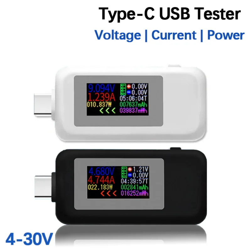 DC Type-C/USB Tester 4-30V woltomierz Amperimetro woltomierz ampert amperomierz wykrywacz wskaźnik zasilania bankowa ładowarka