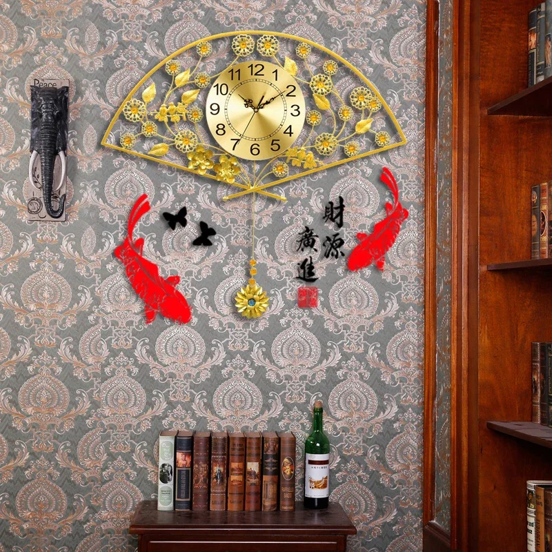 Interior Chinese Style Wall Watch Kitchen Living Room Digital Xenomorph Clock Wall Big Size Large Relogio De Parede Wall Decor