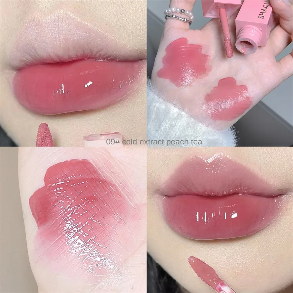 Cosméticos à base de água Lip Gloss, copo antiaderente, fácil de aplicar batom líquido, Gel-like Textura Cuidado, Mantenha os lábios úmidos, Popular