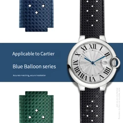 18-11mm,20-12mm,22-14mm Waterproof Silicone Watchbands 20mm Watch Strap For Cartier Blue Balloon Watch Rubber Strap