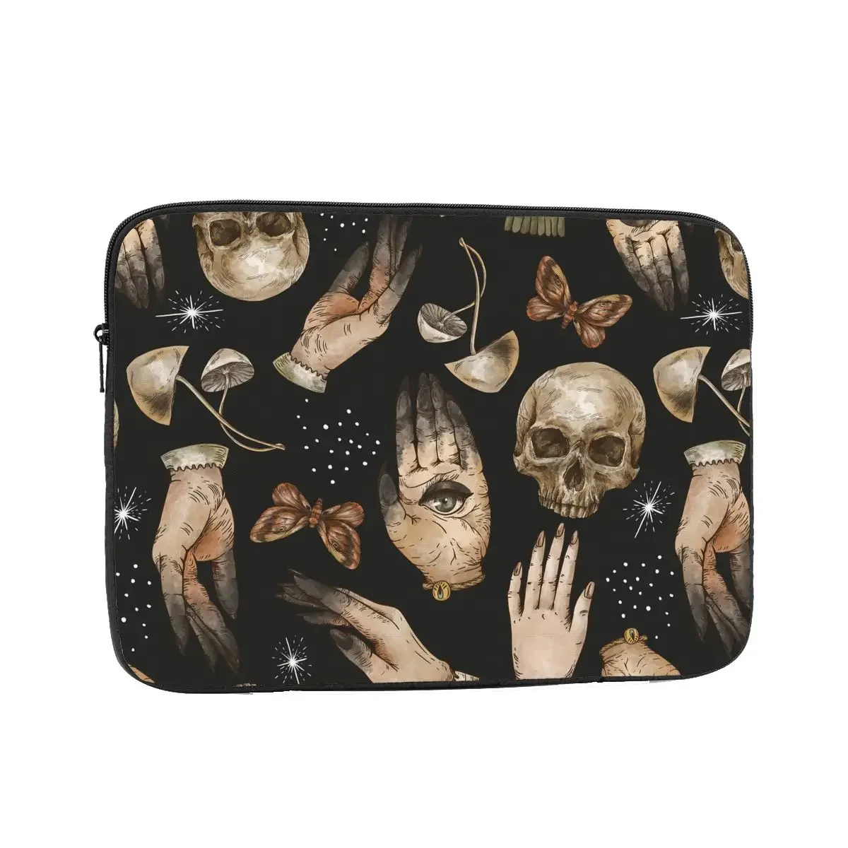 Magical Skull Witch Hands Moth Mushroom Laptop Bag Case for Macbook Air Pro 17 Notebook Sleeve Case Computer Shockproof Case Bag