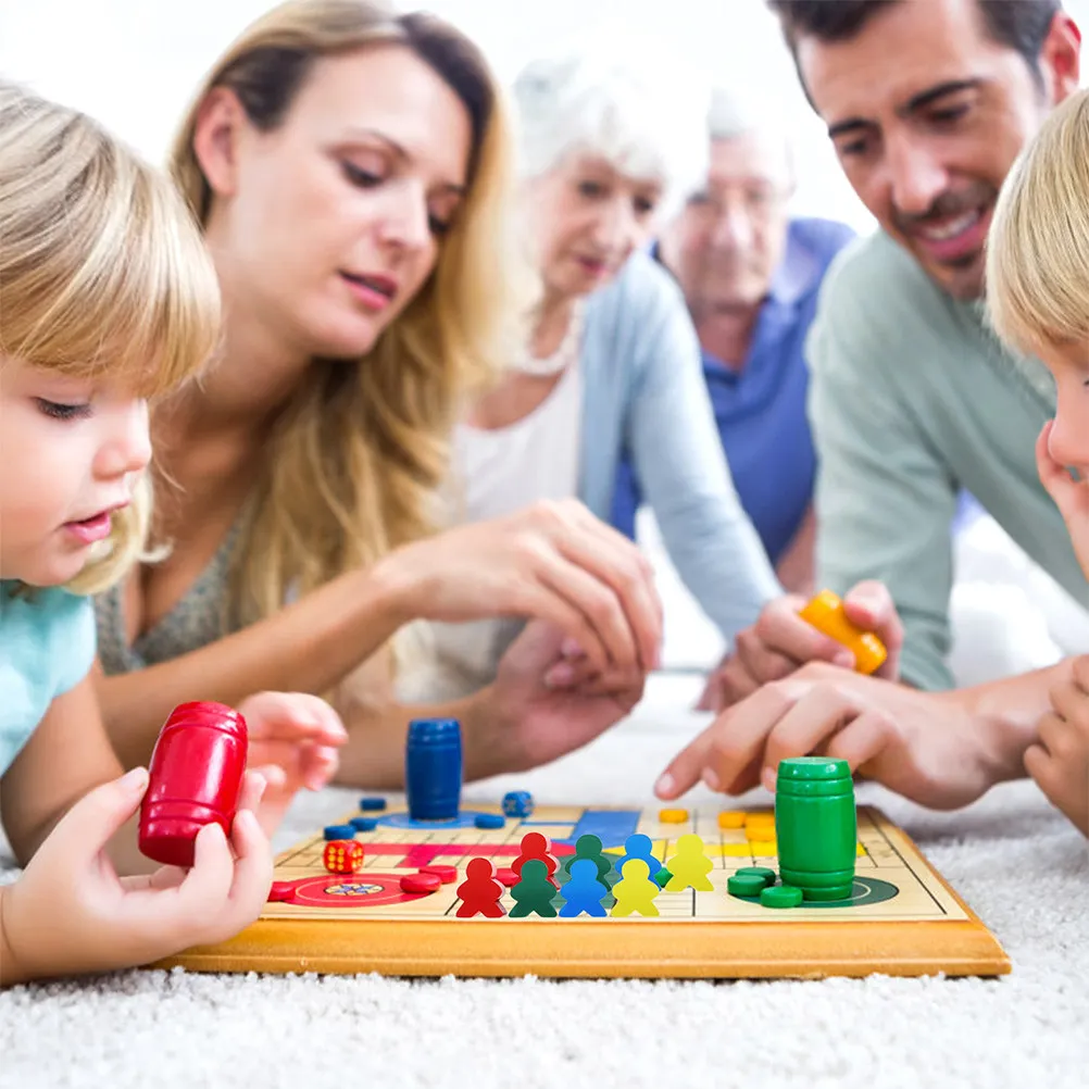 

50Pcs Multicolor Wooden Chess Pieces Board Game Decorations Game Pawns Replacement for Family Night Classroom Activities Outdoor