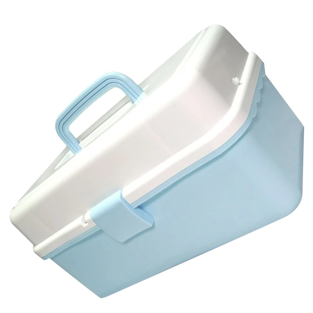 

Stationery Storage Box Pink White 33x19 5x17cm PP Material Multi Layers Organizer Craft Tool Box Art Supply Case Handheld