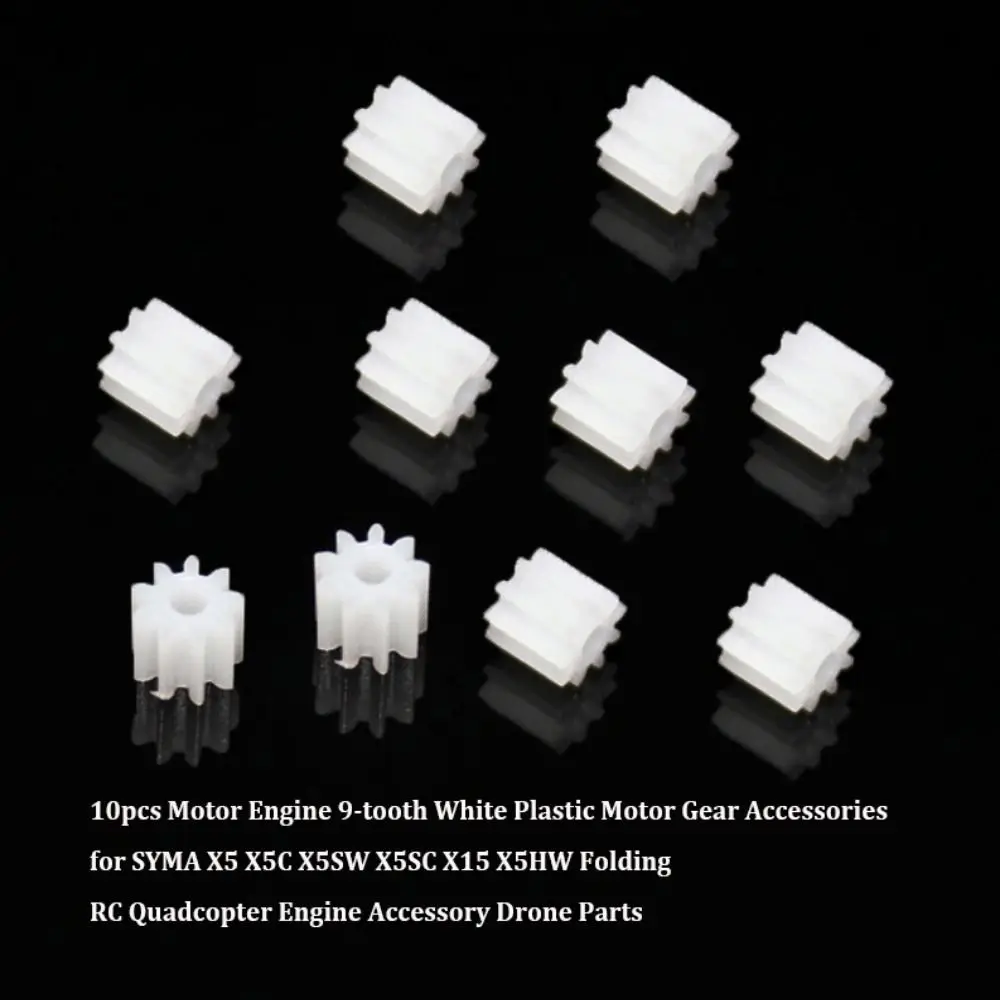 10개 9-치 모터 기어 액세서리 흰색 플라스틱 접이식 쿼드콥터 부품 모터 엔진 기어