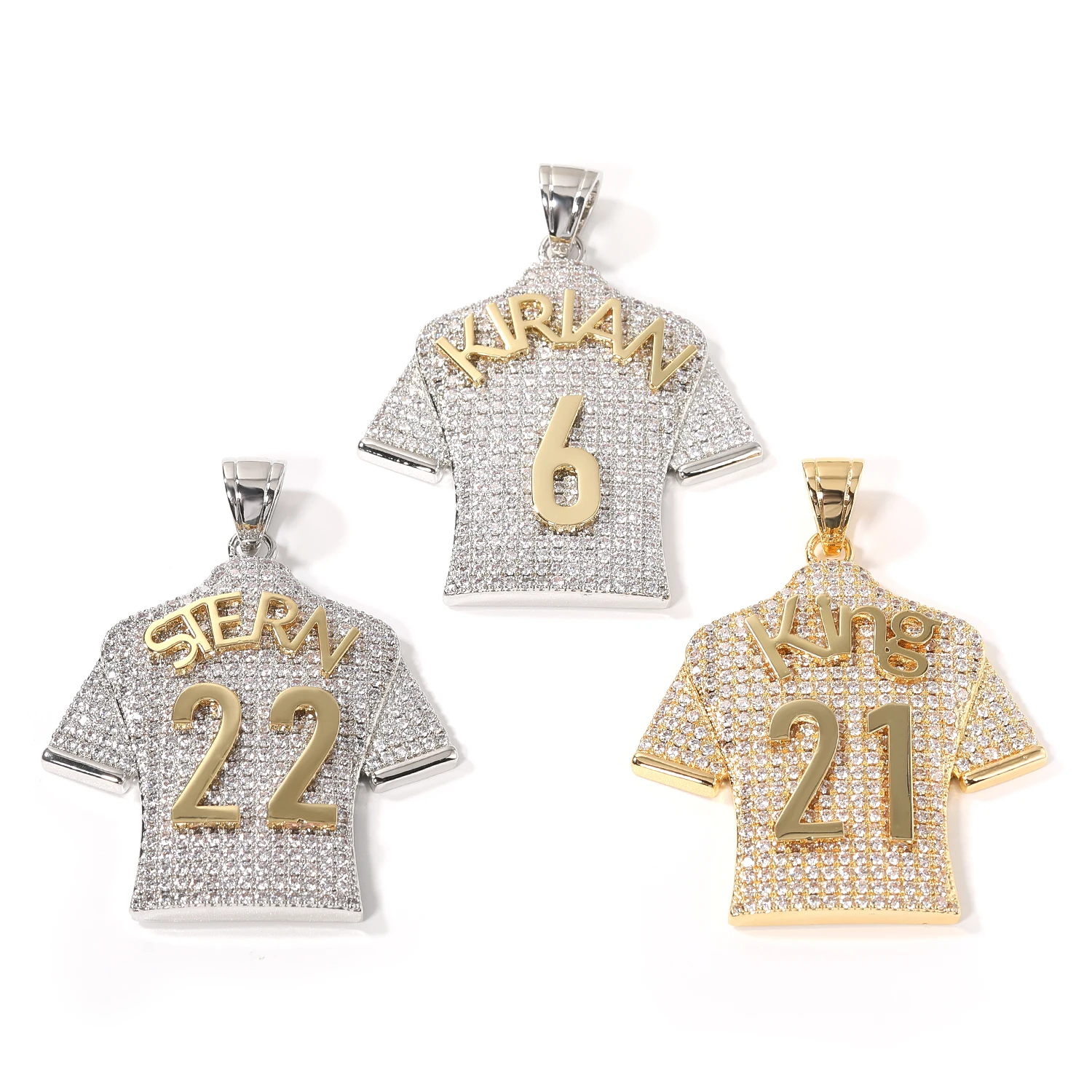 UWIN-collar con colgante de Jersey personalizado para hombre, número y nombre personalizados, dijes de circón cúbico helado, joyería de Hip Hop