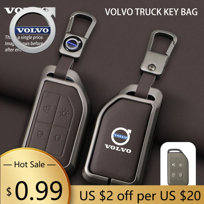 Tapas de buje de aleación Zine, funda para llave de coche, soporte de cubierta para Volvo FH16 FM EVRO 6 fh CARGO 555 FM, llavero de camión pesado, protección Acc