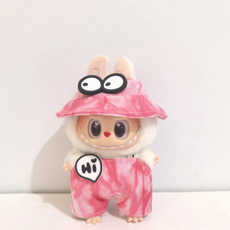 

Комплект одежды с подвеской Labubu 1-3 поколения | Забавная шапка с лицом, милые брюки | Очаровательные игривые наряды для плюшевых брелоков Labubu, аксессуаров