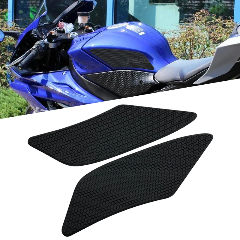 

For Yamaha YZFR6 Tank pad Protector Sticker YZFR 2017 2018 2019 2020 2021 2022 Motorcycle Side Fuel Gas Knee Grip Traction Pads