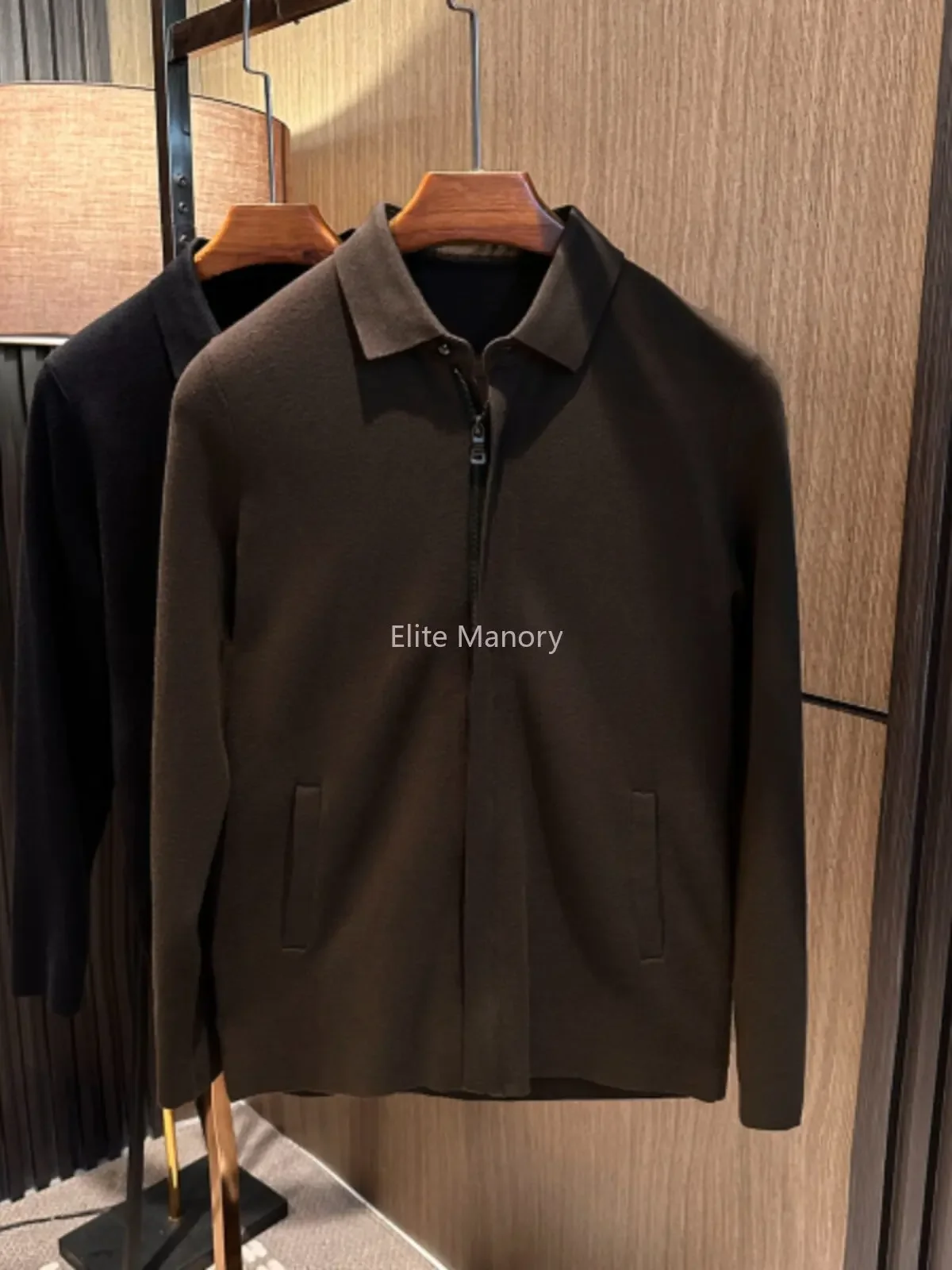 

Classic old money style 26 spring new men's simple and versatile solid color lapel knitted sweater jacket