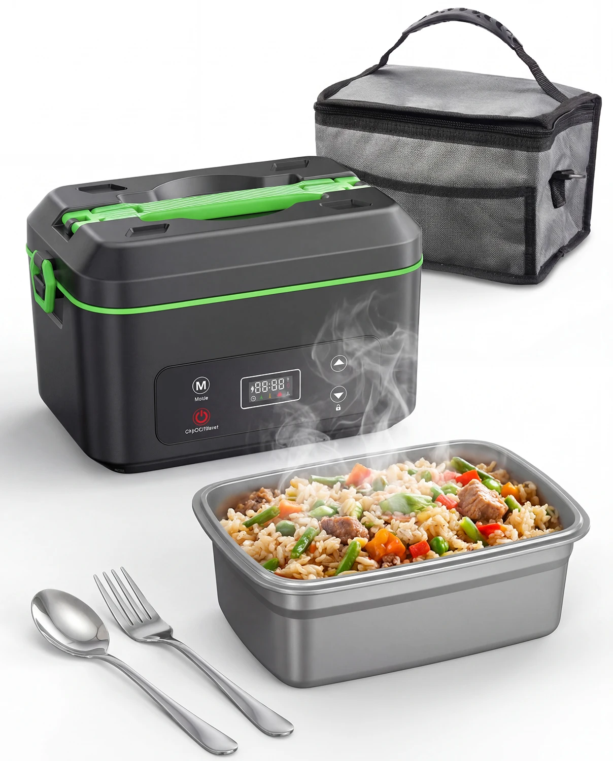 

Taskstar Wireless Electric Insulated Lunch Box,Built-in 12000mAh Battery,100W 1.2L Heating Lunch Box For Work/Travel/Car/Office