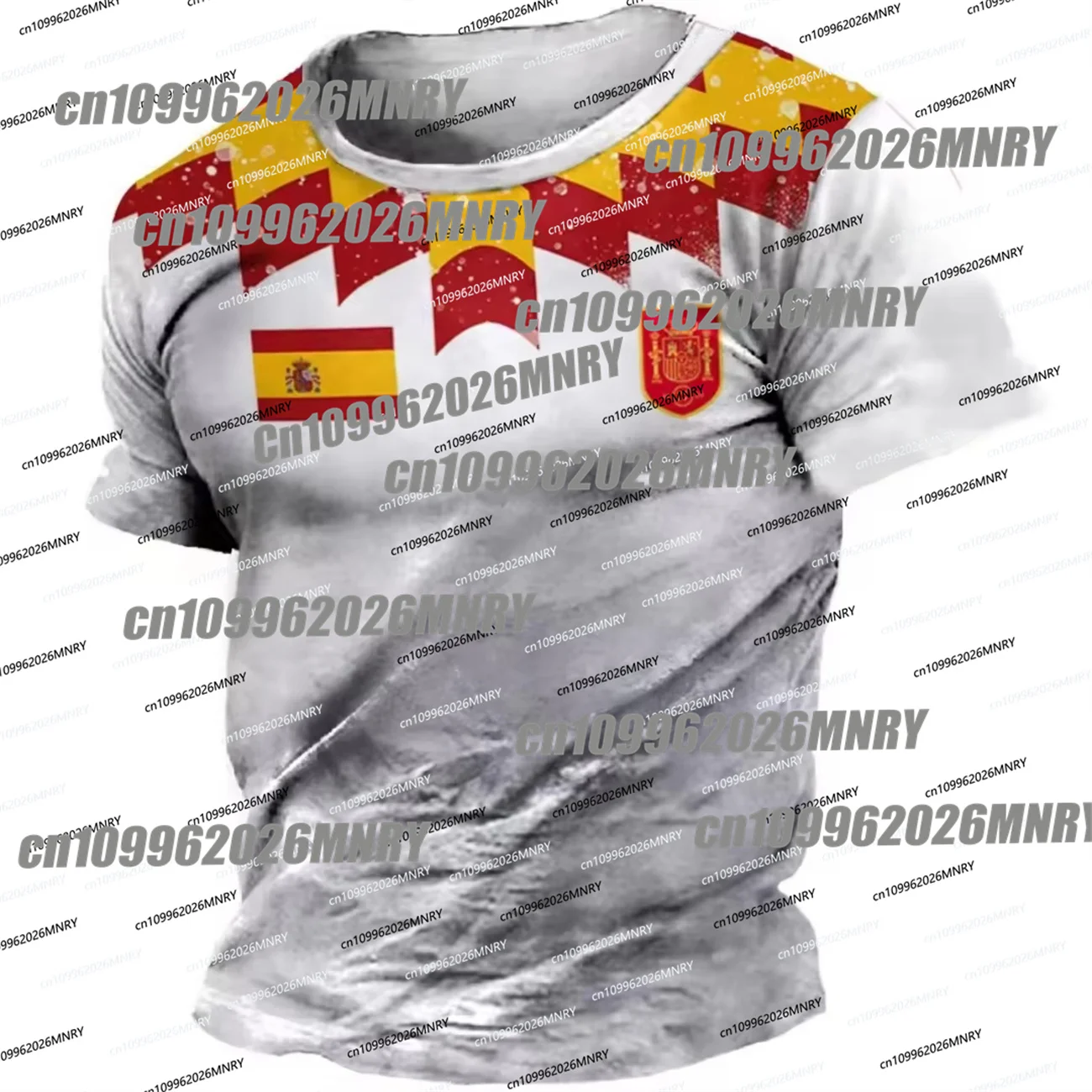 Spain T Shirt Summer Emblem Children's clothing 3D Printed Flag Fashion Round Neck Pullover OverSize Men's Clothing Woman Top