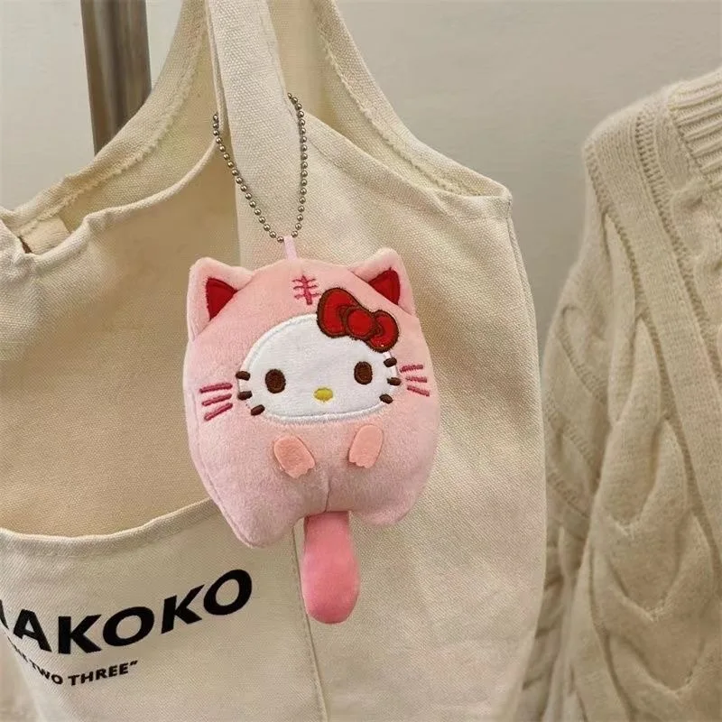 

12 см кулон Hello Kitty плюшевый кавайный Sanrio Cinnamoroll My Melody Kuromi мультяшная Модель Куклы Игрушки для девочек школьные сумки аксессуары