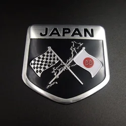 Emblema de escudo de bandera japonesa de Japón, insignia de Metal para coche, camión, motocicleta, pegatina, accesorios para coche, decoración Universal