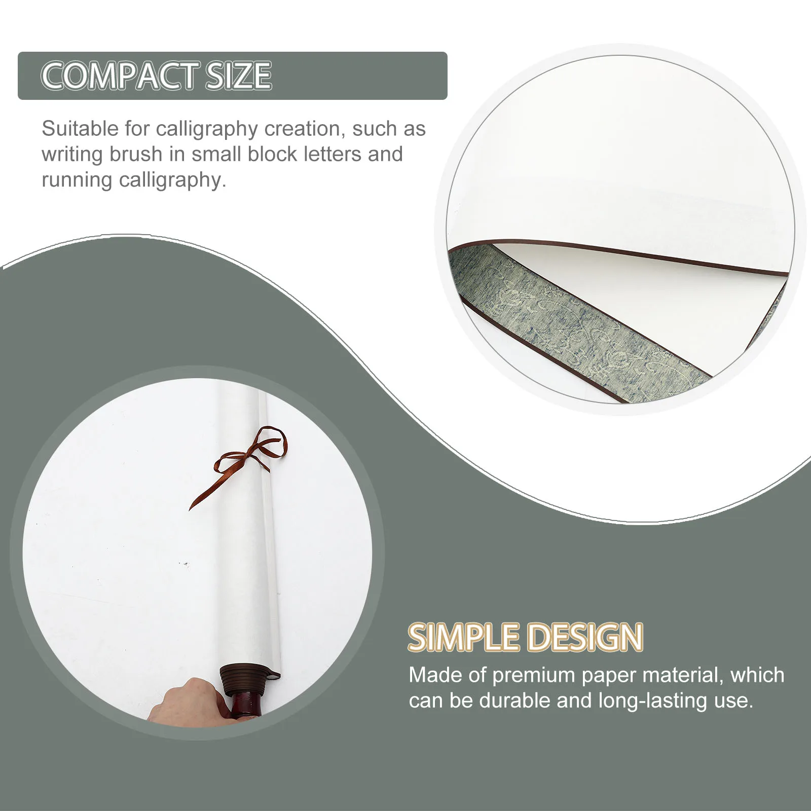 

2Pcs Blank Hanging Scroll Paper Professional Chinese Calligraphy Painting Paper Portable Calligraphy Accessory Drawing Supplies