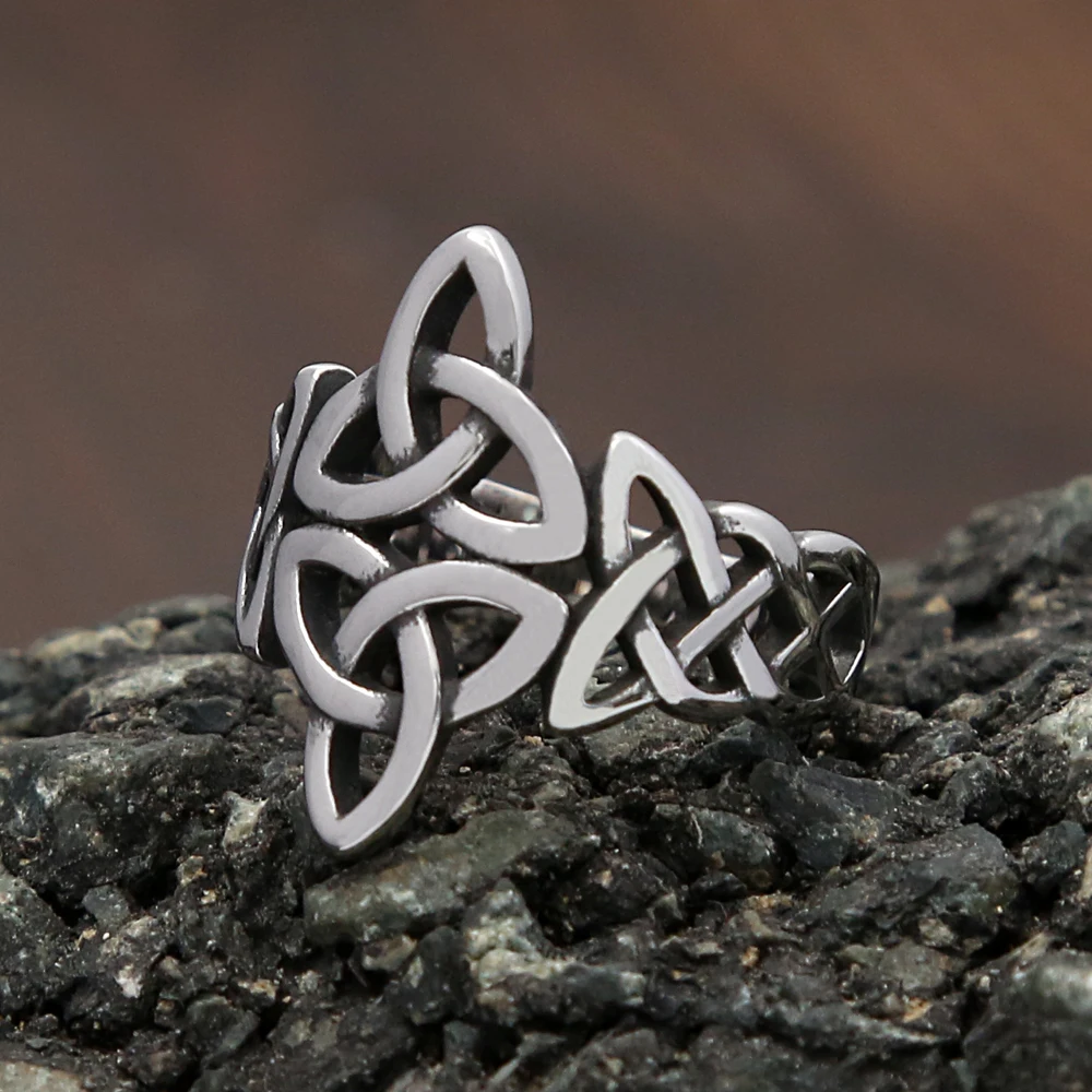 Fashion Simple Viking Celtics Knot Ring for Men Women Punk 316L Stainless Steel Viking Couple Rings Jewelry Gift Dropshipping