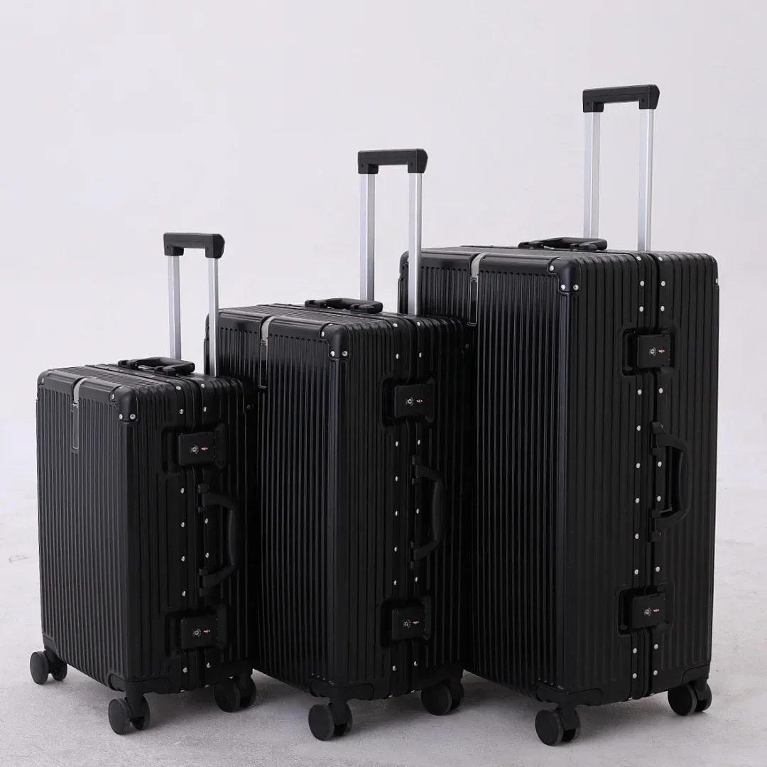 

luggage travel set Manufacturers Custom Aluminium 100%pc Hardshell Travel Trolley Carry On Suitcase Luggage With Wheels