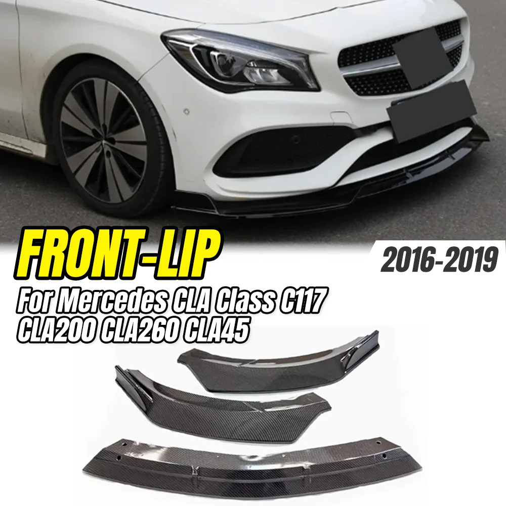 

Для Mercedes-Benz CLA Class C117 CLA200 CLA260 CLA45 AMG 2016-2019: Сплиттер-спойлер переднего бампера, детали для тюнинга автомобиля.