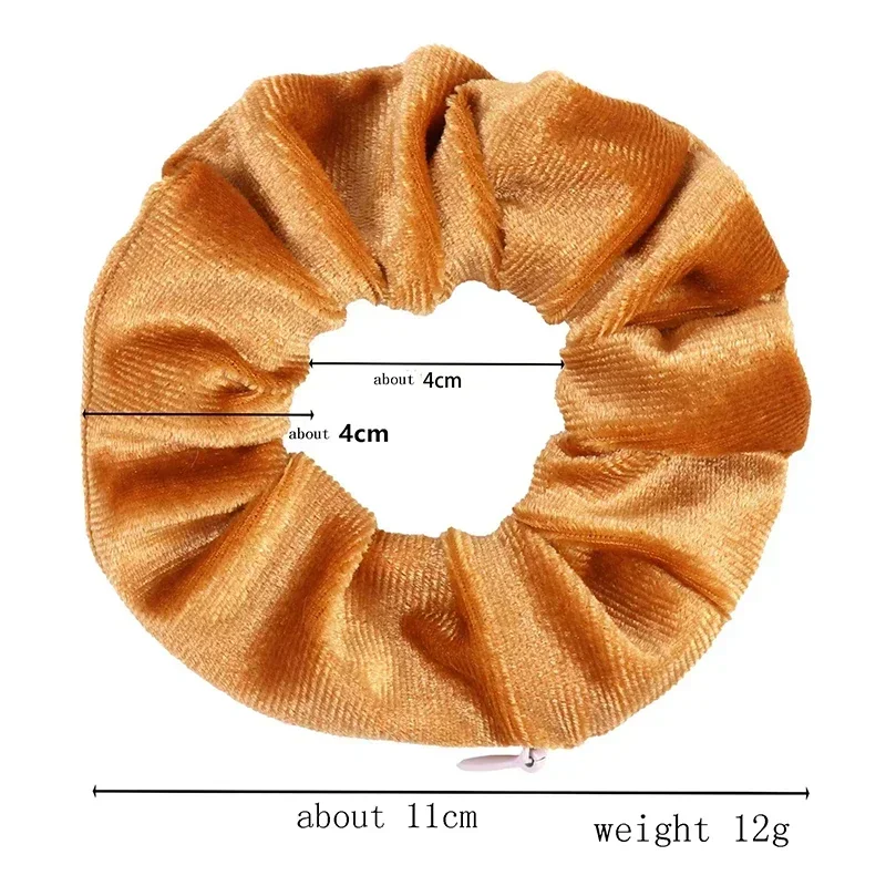 1PC Portable Hidden Safe Sight Secret Hair Tie Storage Case Hair Scrunchie With Zipper Hide Key Cash Jewelry Hair Accessories