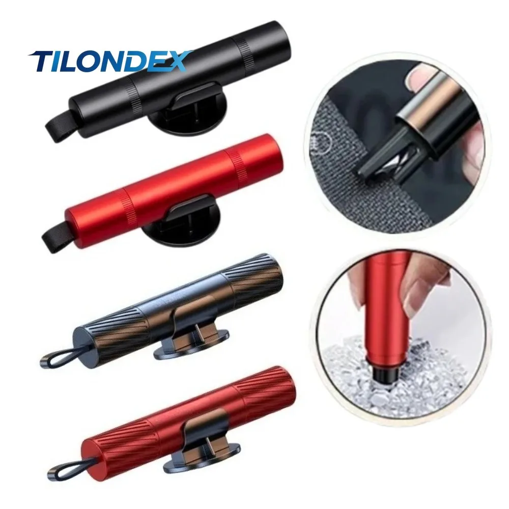 TILONDEX 2-in-1 Car Safety Hammer Emergency Window Breaker Seat Belt Cutter Escape Rescue Tool Compact Glass Shatter Device Car