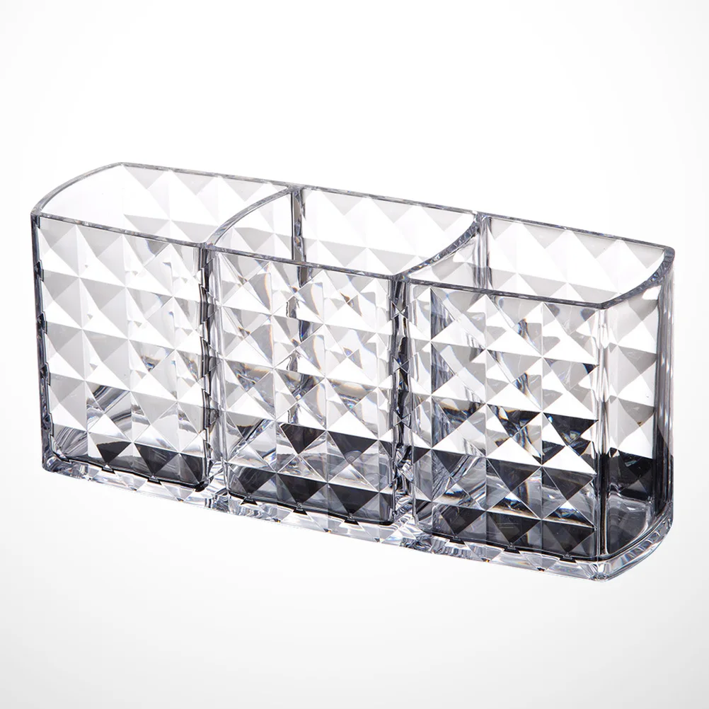 

Acrylic Box 3 Sections Durable Makeup Display St Plastic Makeup Brush Holder Transparent ganzier Bedroom