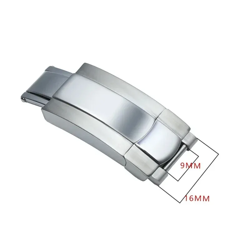 Daytona GMT Watch Band Strap 16*9mmSolid Stainless Steel Folding Buckle Deployment Clasp for Rolex Submariner Oysterflex - view 5