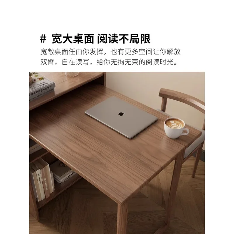 Solid wood folding desk Small apartment bookcase Bookshelf Integrated household corner computer table Sub-bedroom study table