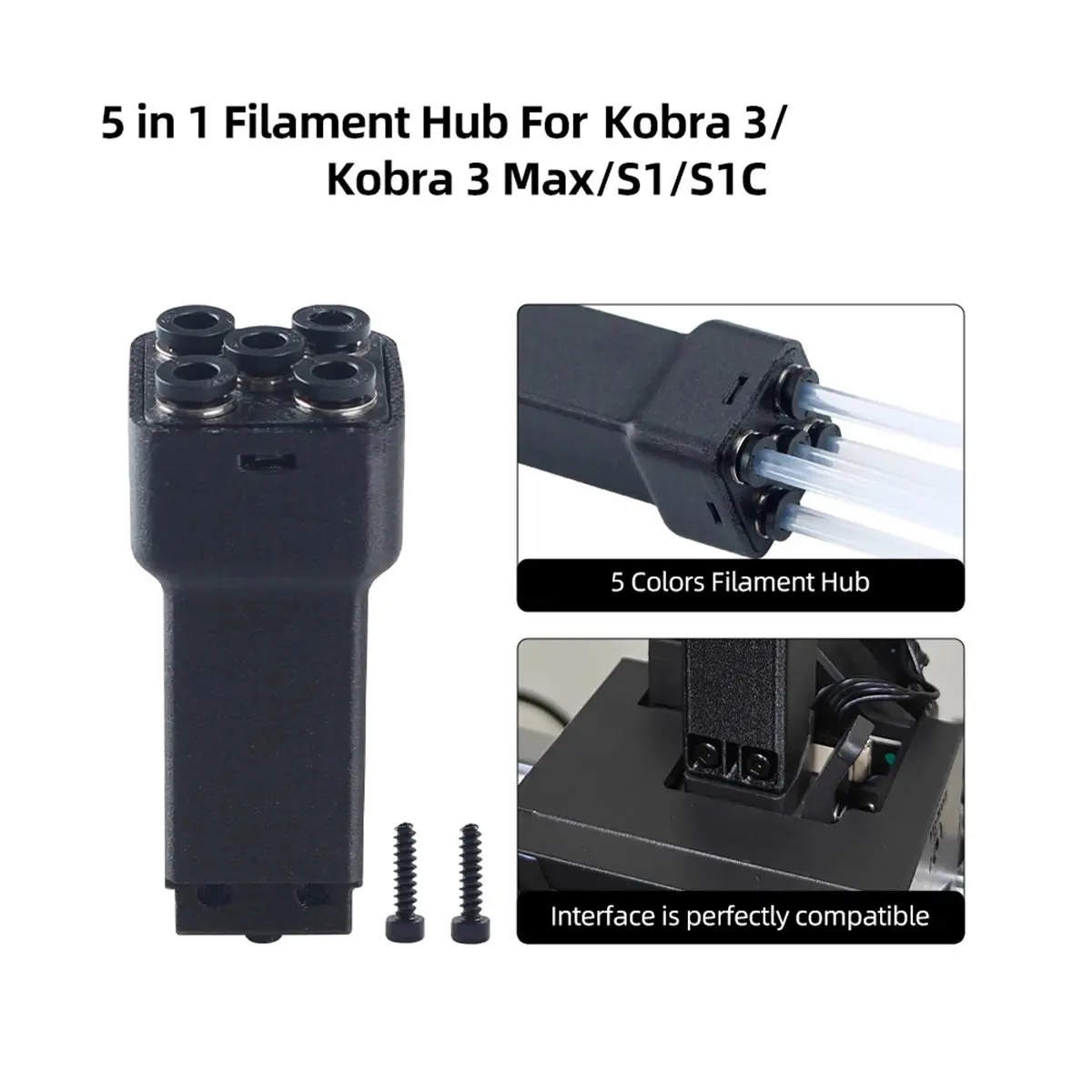 A72Z 5 in 1 Filament Hub for 3/ 3 Max/S1/S1C 3D Printer 5 Colors Filament HUB - 3D Printer Parts