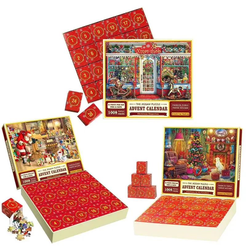 Christmas Advent Calendar Jigsaw Puzzles 2023 Christmas Puzzle: Welcoming The Birth Of Jesus,1000pcs Christmas Puzzles Countdown