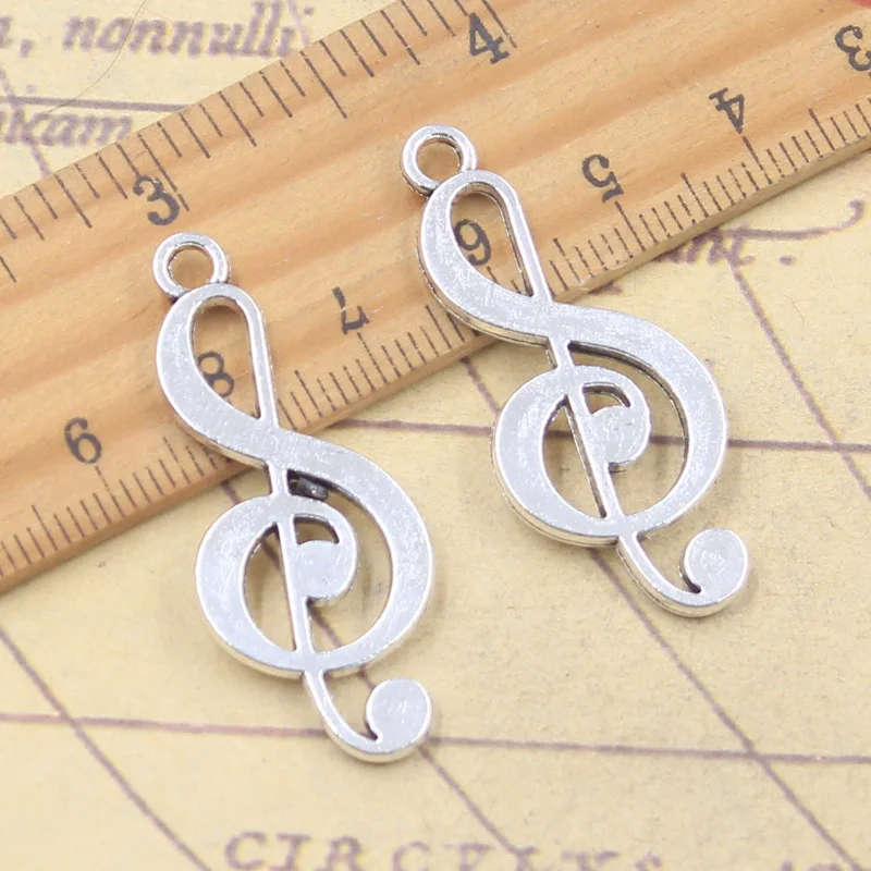 10pcs Charms Musical Note 39x16mm Antique Silver Color Pendants Making DIY Handmade Tibetan Finding Jewelry