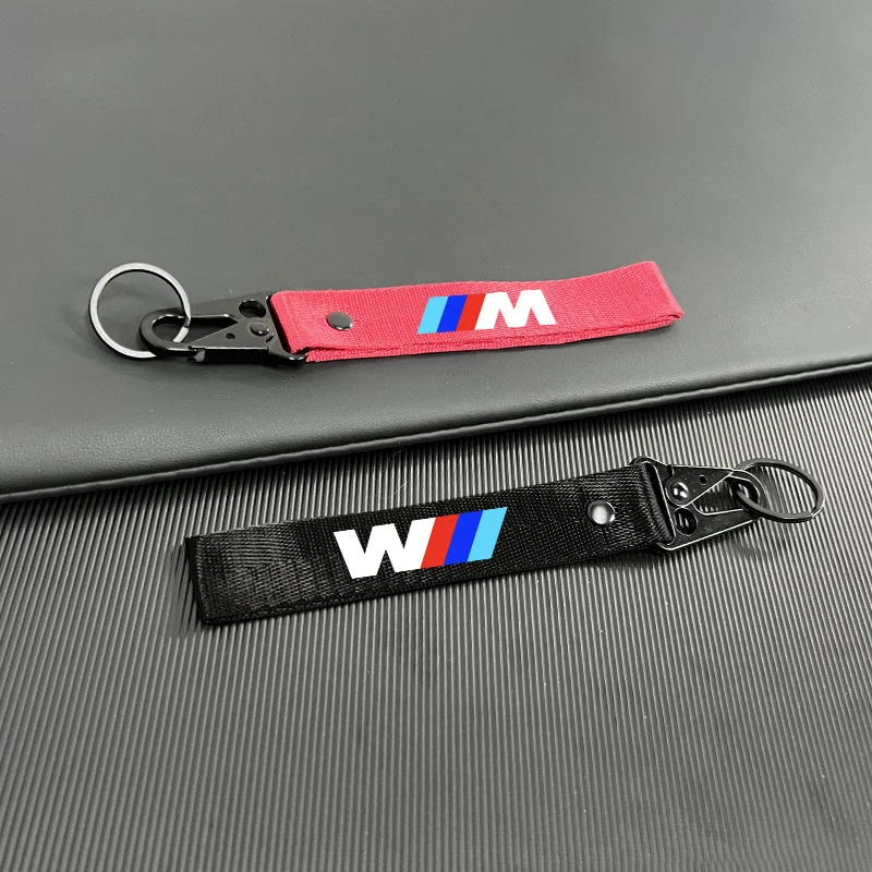 Car Keychain Nylon Braided Wristband Lanyard Men Gift For BMW M Power Performance E46 e39 E90 E36 E60 E34 Motorcycle Accessories