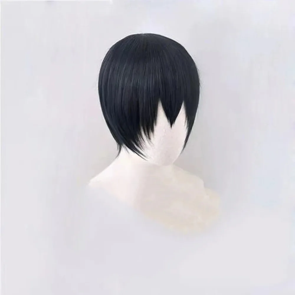 Universal Anime Character Wig Volleyball Youth Yingshan Feixiong Cosplay Anime Wig Men's Black Short Dress Up Headset