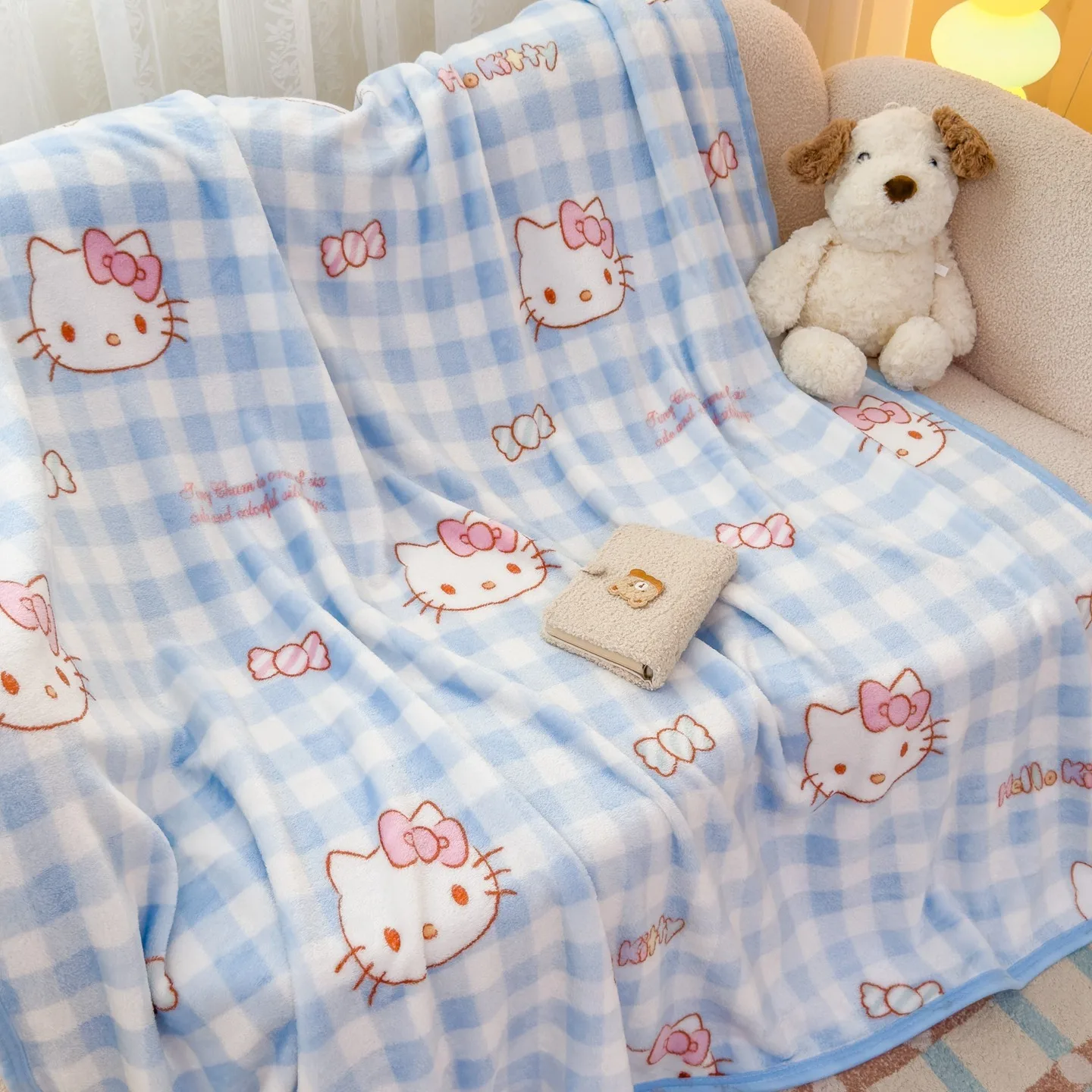 

Одеяло из молочного флиса с рисунком Sanrio hello kitty Kuromi Melody корица, дорожная шаль, одеяло, детское флисовое одеяло для обеденного перерыва на диване
