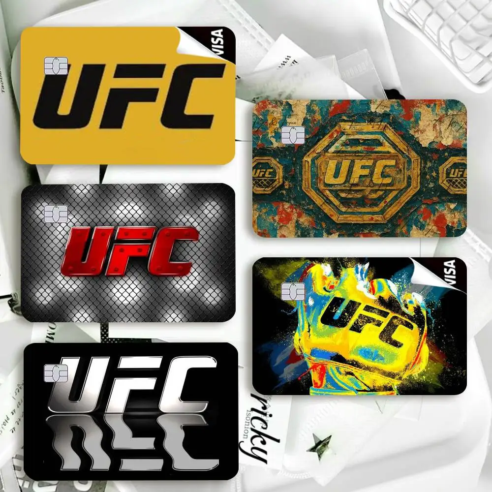UFC Logo F-Fighting  Waterproof Film Skin Cover Credit Card Stickers Debit Front Bank Bus Pass