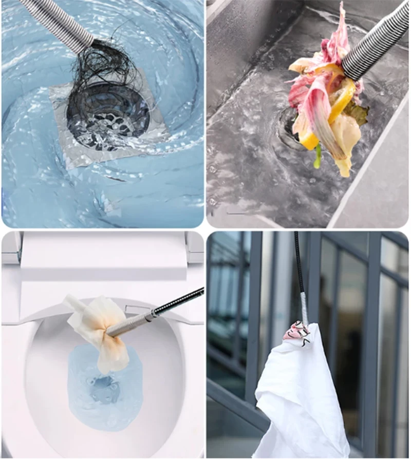 Sewer Pipe Unblocker Snake Spring Dredging Tool for Kitchen Bathroom Hair Sink Pipeline Cleaning  Accessories,TIMUKJ