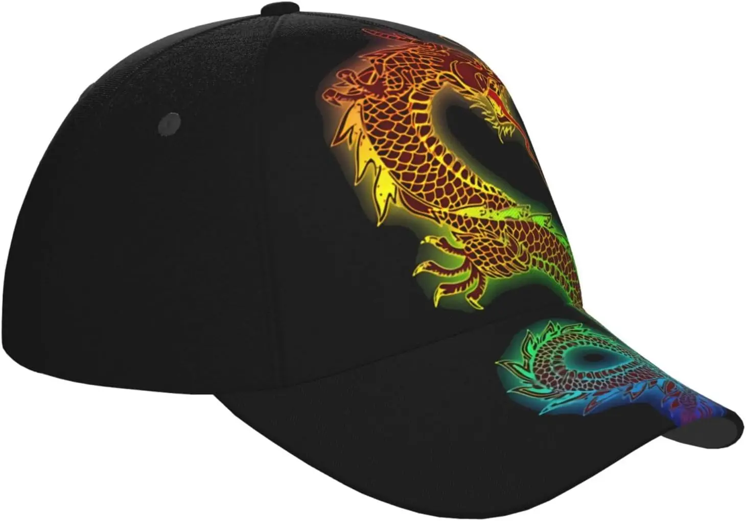 Red Chinese Dragon Baseball Hat Outdoor Adjustable Hat Sun Protection Sports Hats for Women Men