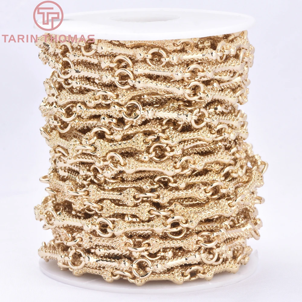 (10398) 1Meter 24K Champagne Gold Color Alloy Bone Shaped Bag Chain Necklace Chains High Quality DIY Jewelry Making Accessories view 4