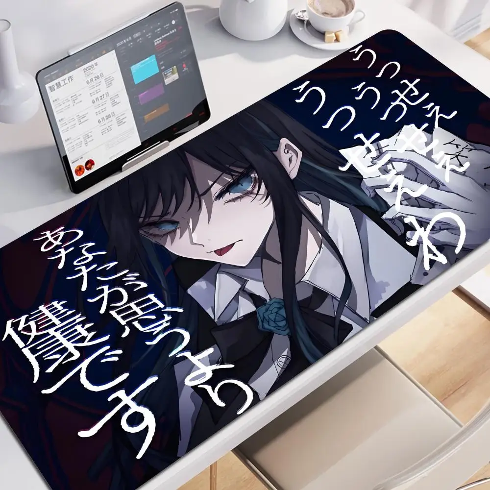 A_ado 1000x500 Rubber Lock Edge Mouse Pad 4mm Super Big Computer Desk Mat Offices Accessories Virtual Idol Kawii Keyboard Pad