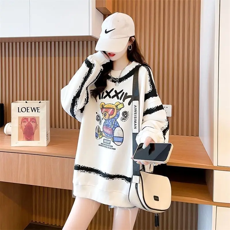 Shirt Pullover Female Streetwear Sweatshirt Loose Long Sleeve Top Autumn Graphic Winter Casual Korean Fashion Anime Aesthetic