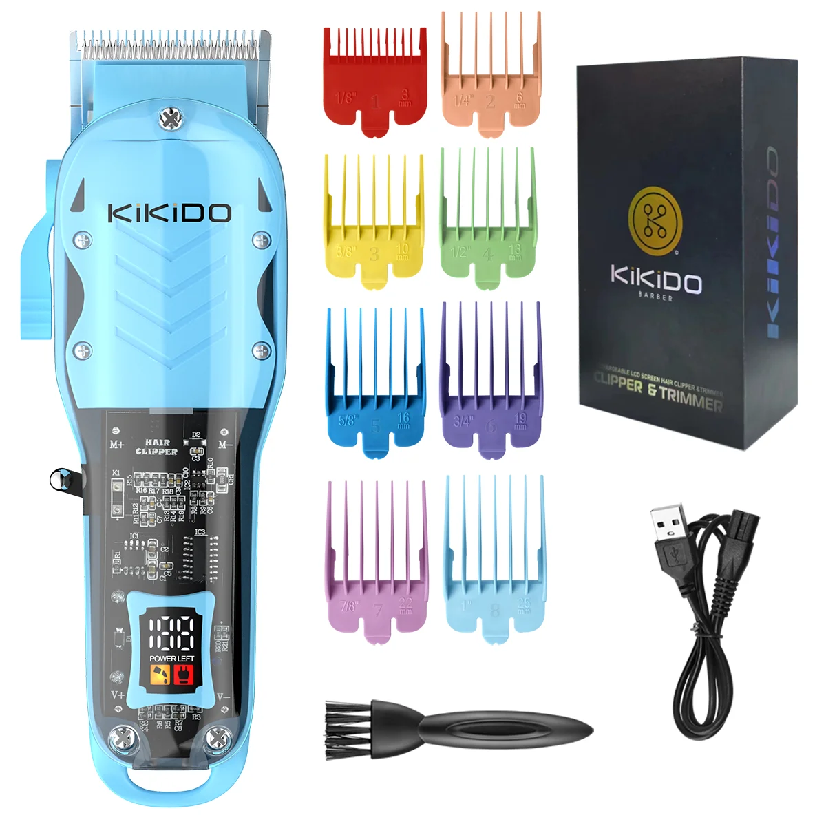 

KIKIDO Professional Hair Trimmer Cordless Barber Hair Clipper For Men Electric Rechargeable Beard Hair Cut Machine KK-803D