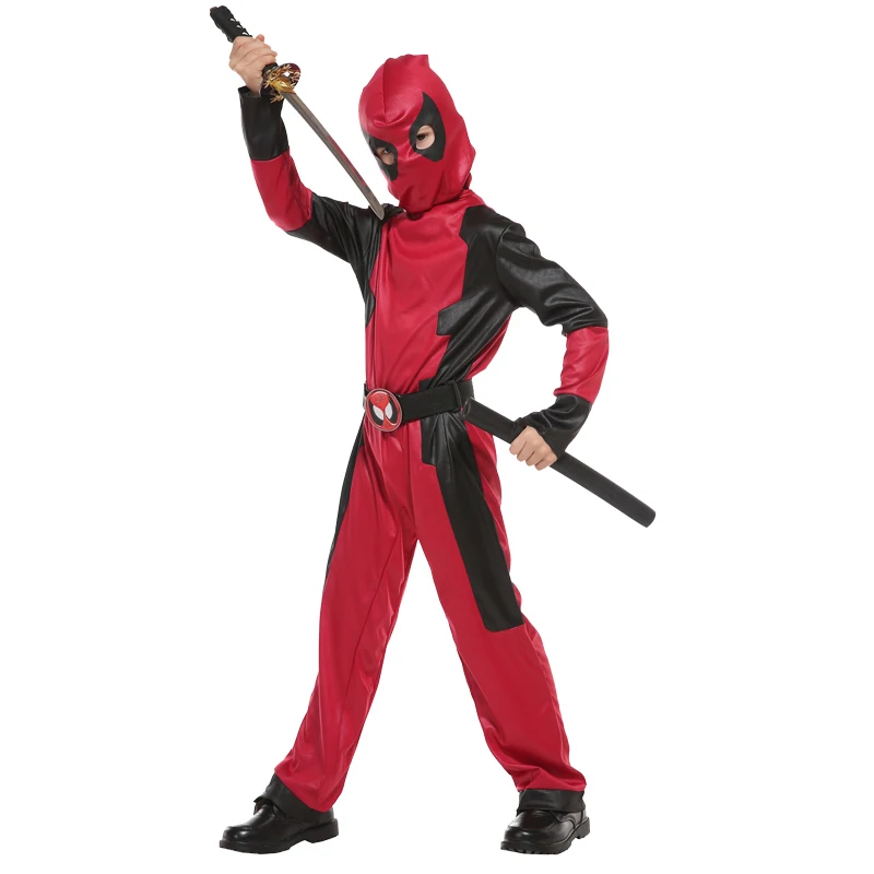 Ninja Cosplay para crianças, Fantasia de Halloween para meninos, Traje de desempenho, Roupa de super-herói Kung Fu, Festa em família