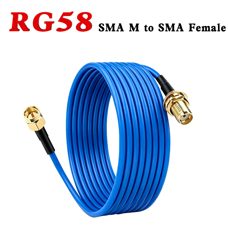 RG58 SMA Male to SMA Female 50Ohm Coaxial Cable Low Loss RF Coax Pigtail Antenna Extension for Walkie Talkie Ham Radio WiFi