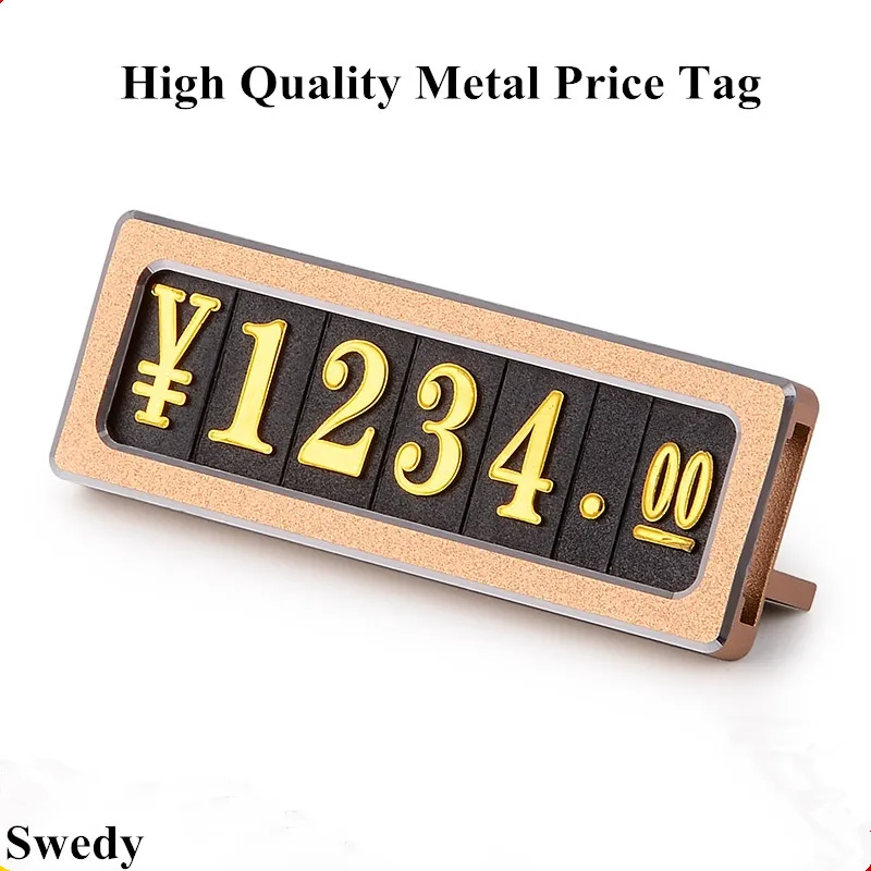 

Aluminum Base Supermarket Price Label Tag Jewelry Digital Number Price Cube Tags Advertising Pop Pricing Sign Display Stand