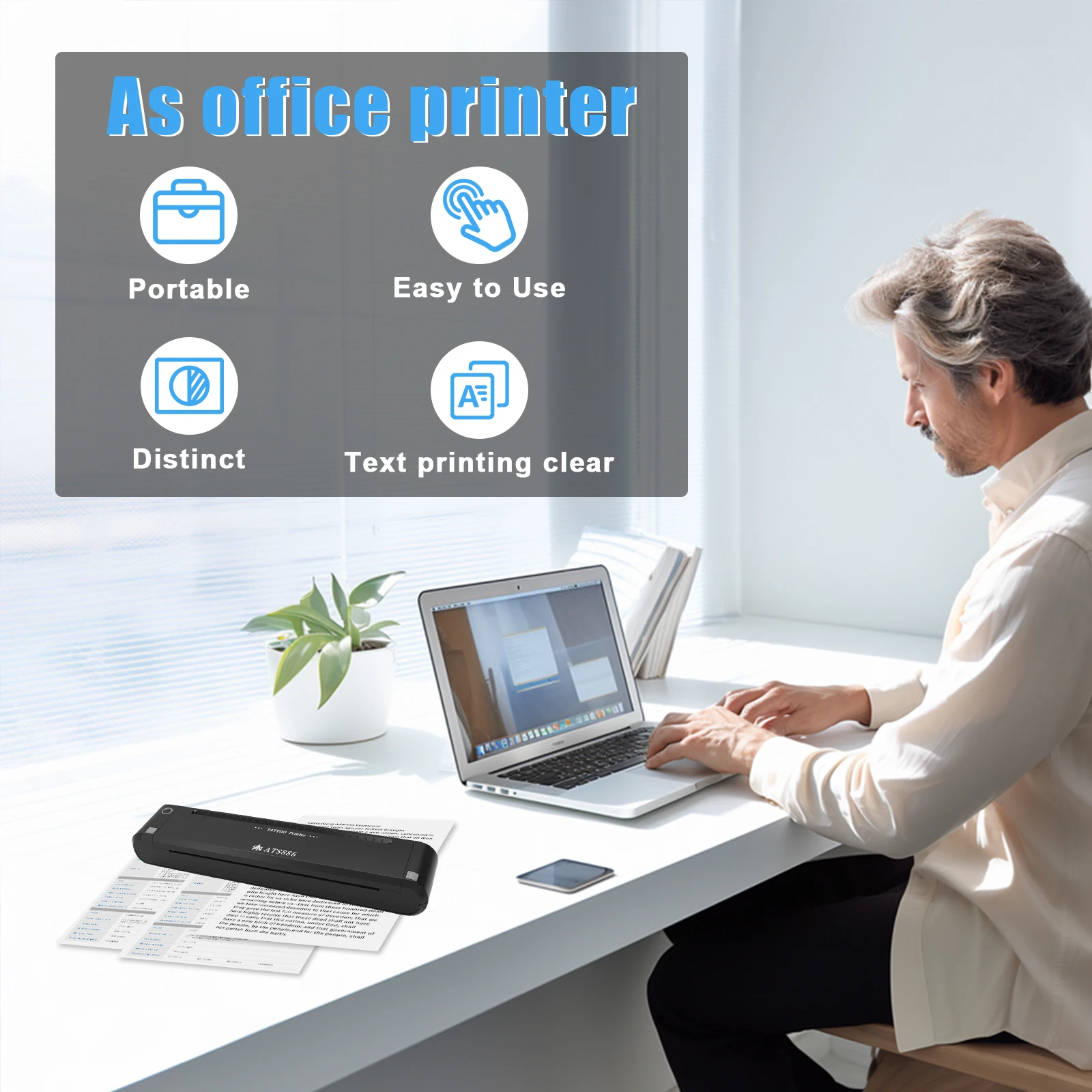 YILONG Bluetooth Tattoo Stencil Printer, Tattoo Thermal Machine with 3Pcs Ribbon Portable Tattoo Transfer Copier Machine