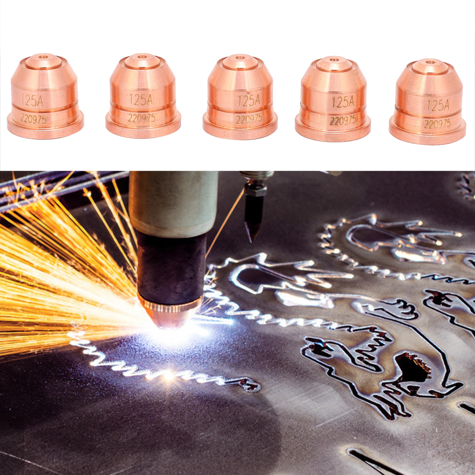 220975 Plasma Nozzle Cutting Torch Electrode Tip Cutter Spray Head Accessories Cutter Nozzle Kits Plasma Cutter Accessories