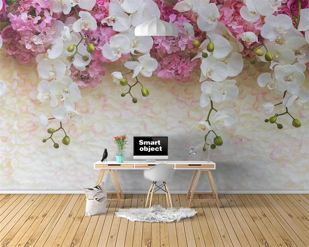 

Beibehang Custom modern papel de parede bedroom living room decorative painting wallpaper only flowers background wallpaper