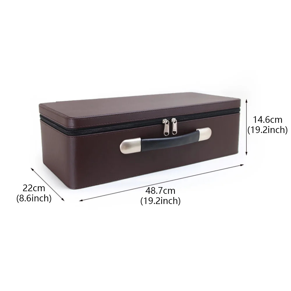 Large Capacity PU Leather Jewelry Box Handheld able Case for Rings and Watches Convenient Carrying and Storage