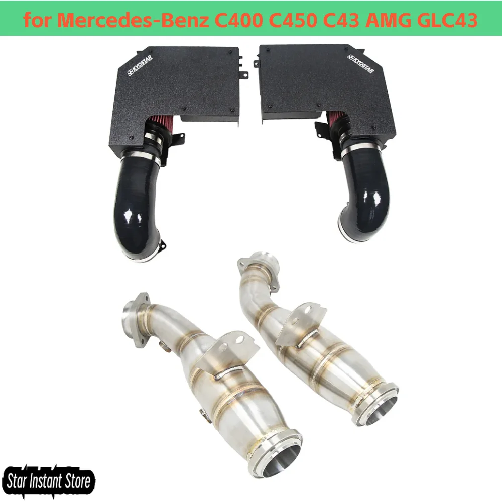 مدخل الهواء البارد وأنبوب السباق النازل لـ 2012+ نظام الأداء Mercedes-Benz C400 C450 C43 AMG GLC43، M276 V6