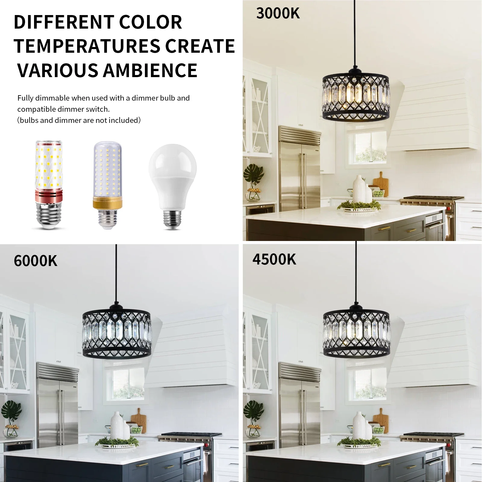Black Crystal Chandelier Ceiling Light Iron Art Modern LED Pendant Lamp for Living Room Bedroom Home Decor Pendant Lights