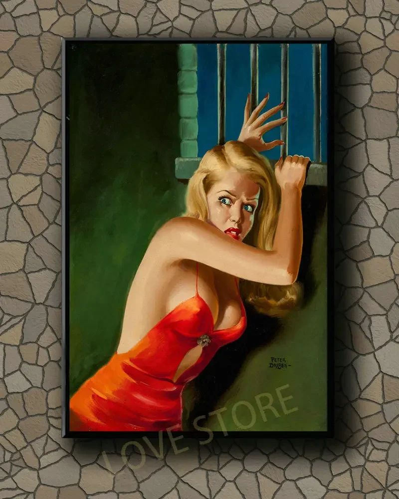 P392 Vintage Beautiful Pin-up Girl Classic Picture 525 Silk Fabric Poster Art Decor Indoor Painting Gift